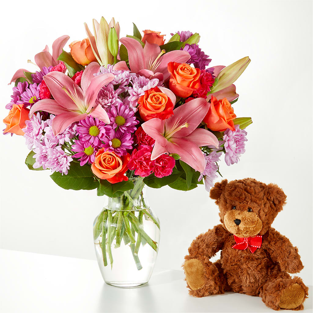 One and Only Bouquet and Bear Bundle – Hawes Florist Llc, Maynard MA