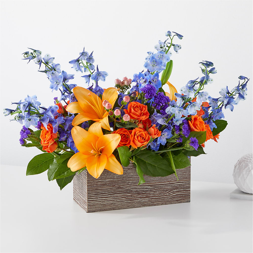 Radiant Citrus Box Bouquet – Hawes Florist Llc, Maynard MA