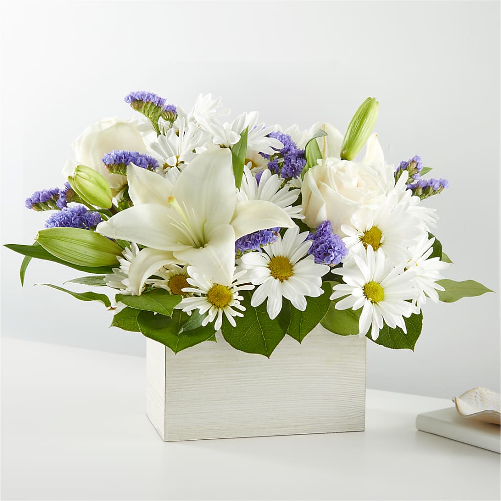 Beyond Blue Box Bouquet – Hawes Florist Llc, Maynard MA