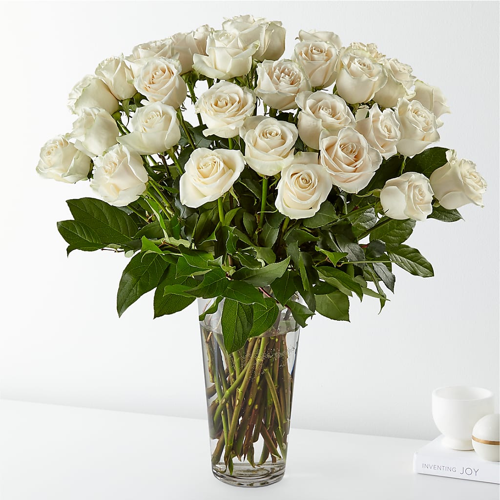 Long Stem White Rose Bouquet – Hawes Florist Llc, Maynard MA