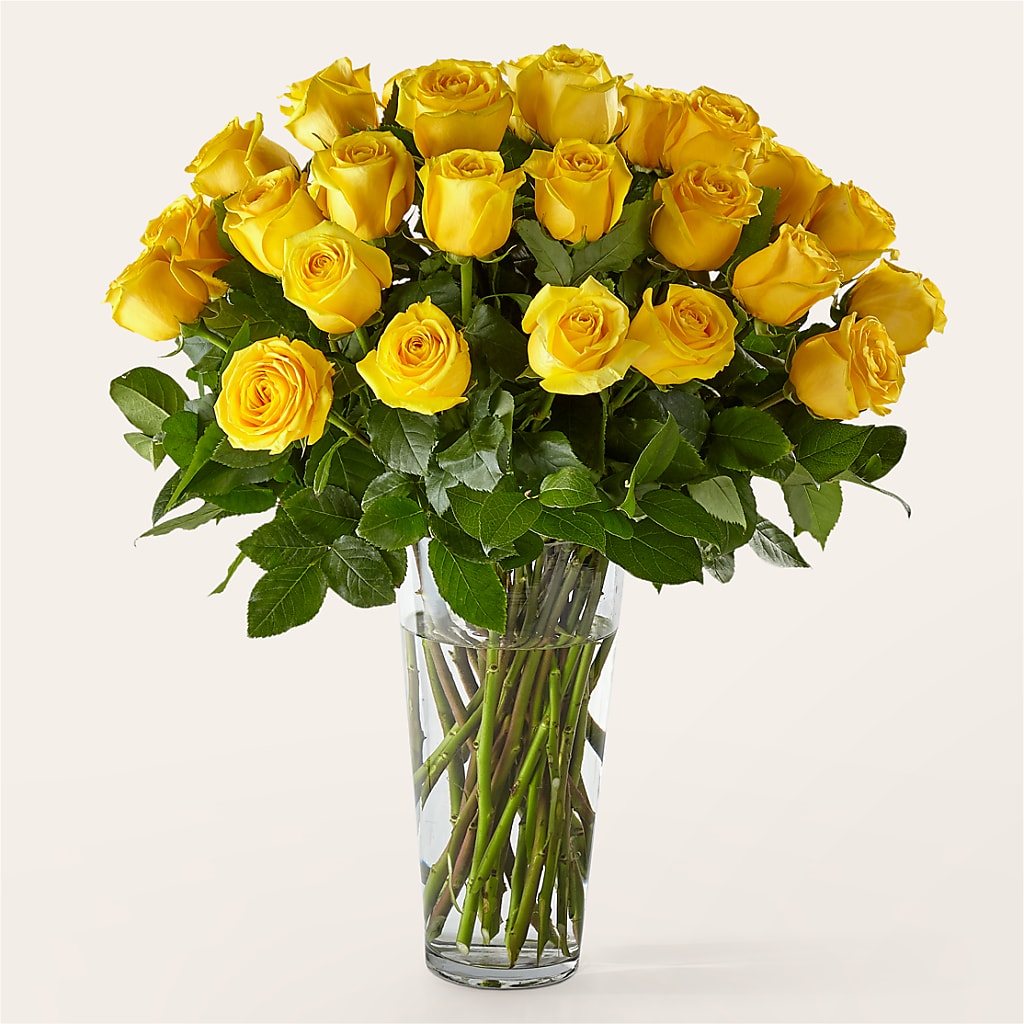 Long Stem Yellow Rose Bouquet – Hawes Florist Llc, Maynard MA