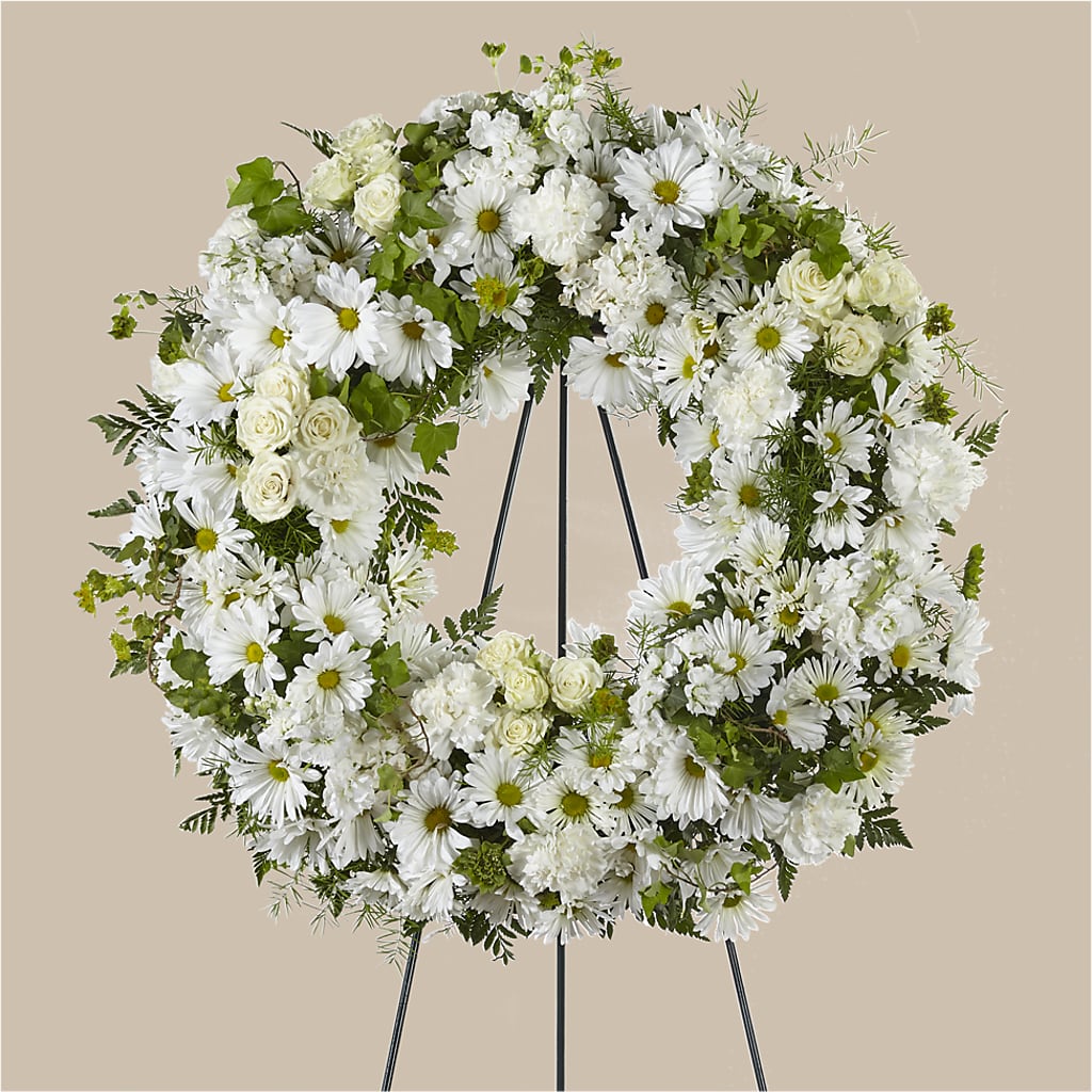 Faithful Wishes Wreath – Hawes Florist Llc, Maynard MA