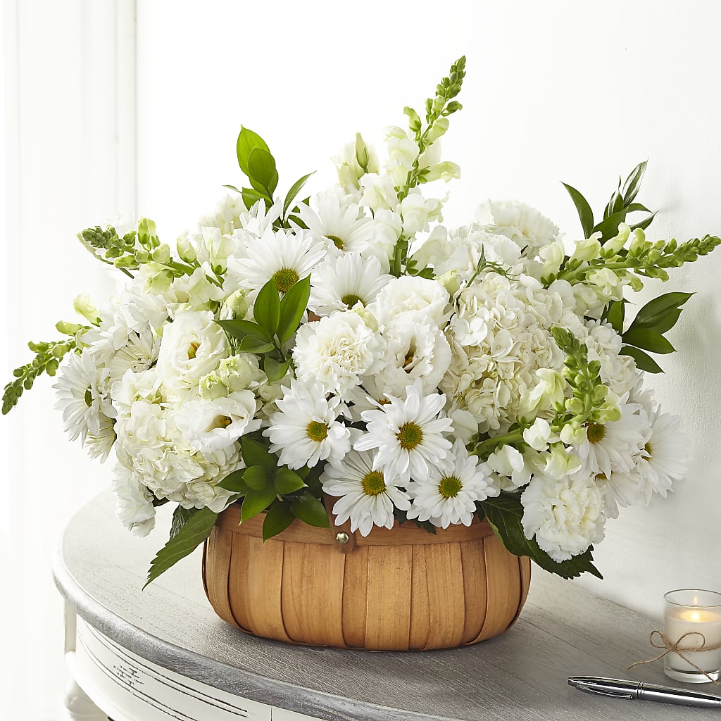 Pure Ivory Basket – Hawes Florist Llc, Maynard MA