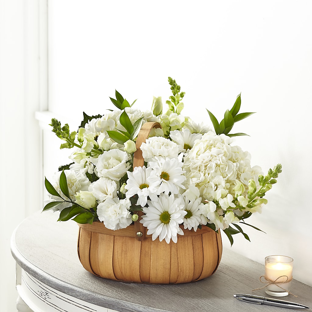 Pure Ivory Basket – Hawes Florist Llc, Maynard MA