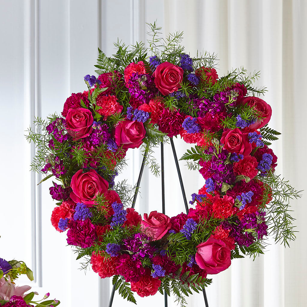 Calming Colors Wreath – Hawes Florist Llc, Maynard MA