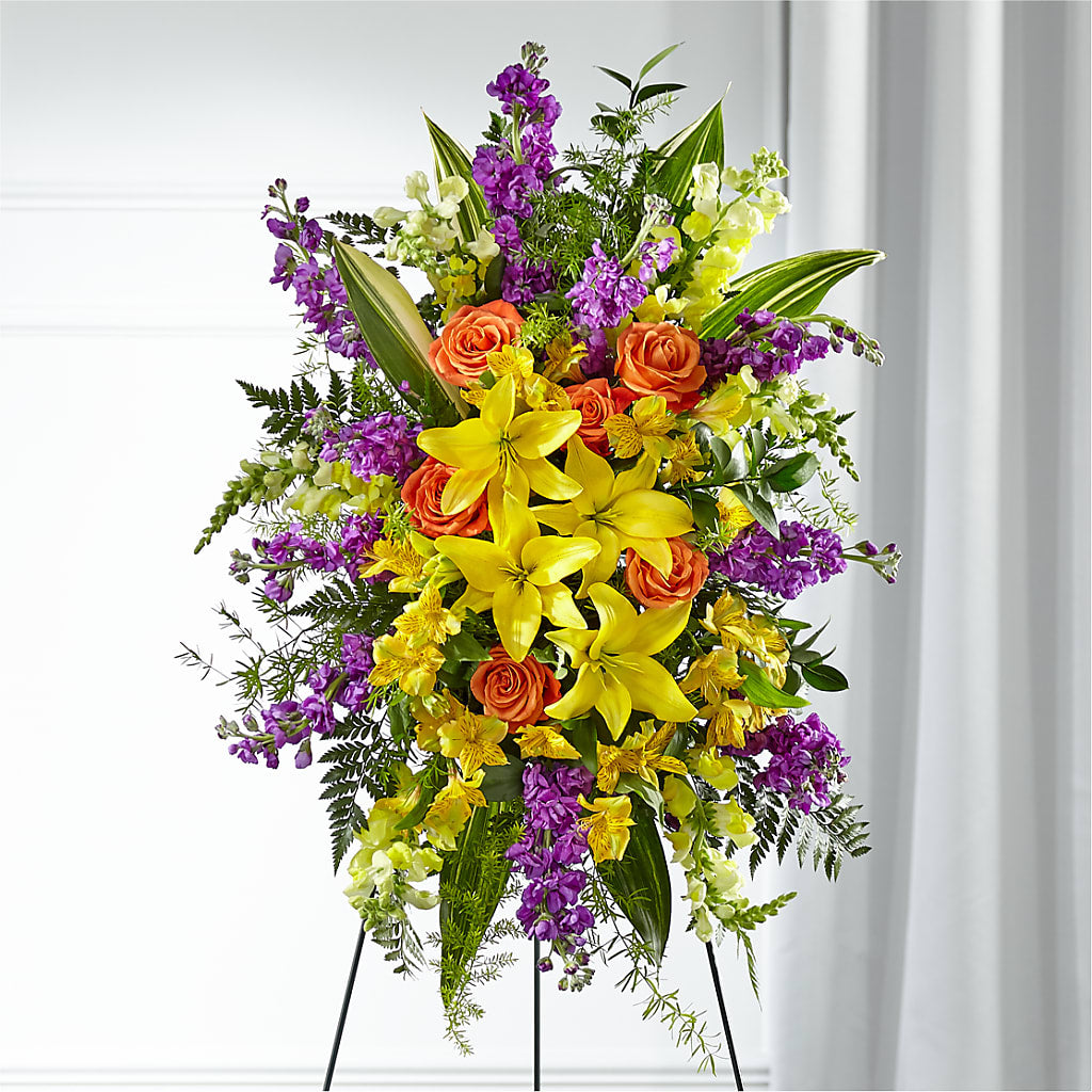Thoughtful Prayers Standing Spray – Hawes Florist Llc, Maynard MA