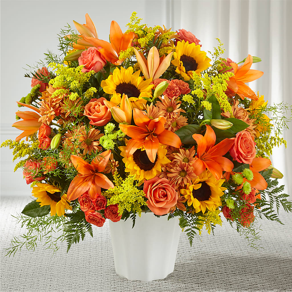 Harvest Thoughts Floor Basket – Hawes Florist Llc, Maynard MA