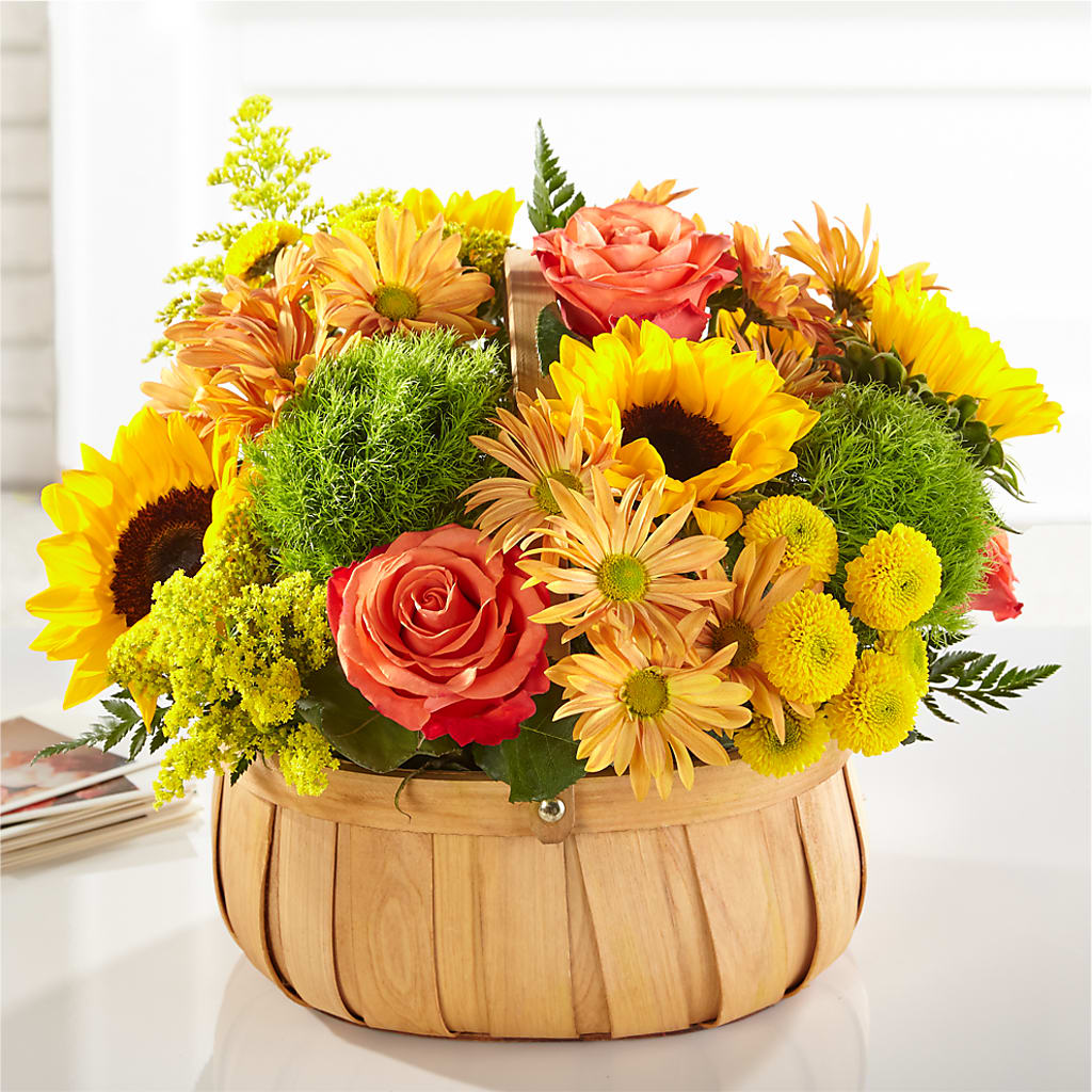 Harvest Sunflower Basket – Hawes Florist Llc, Maynard MA