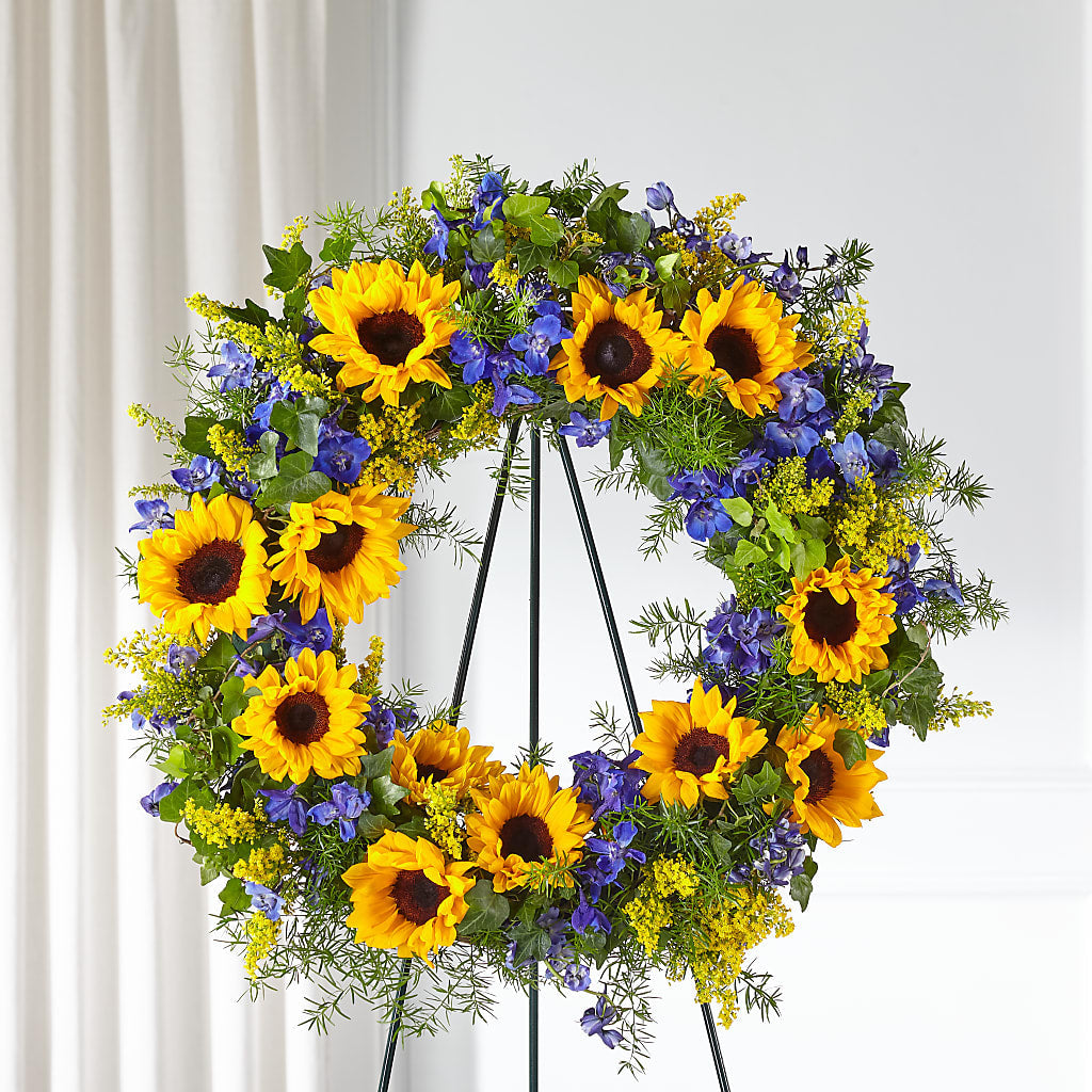 Bright Rays Wreath – Hawes Florist Llc, Maynard MA