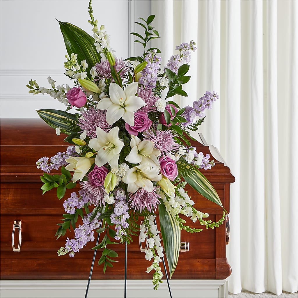 Grateful Hearts Standing Spray – Hawes Florist Llc, Maynard MA