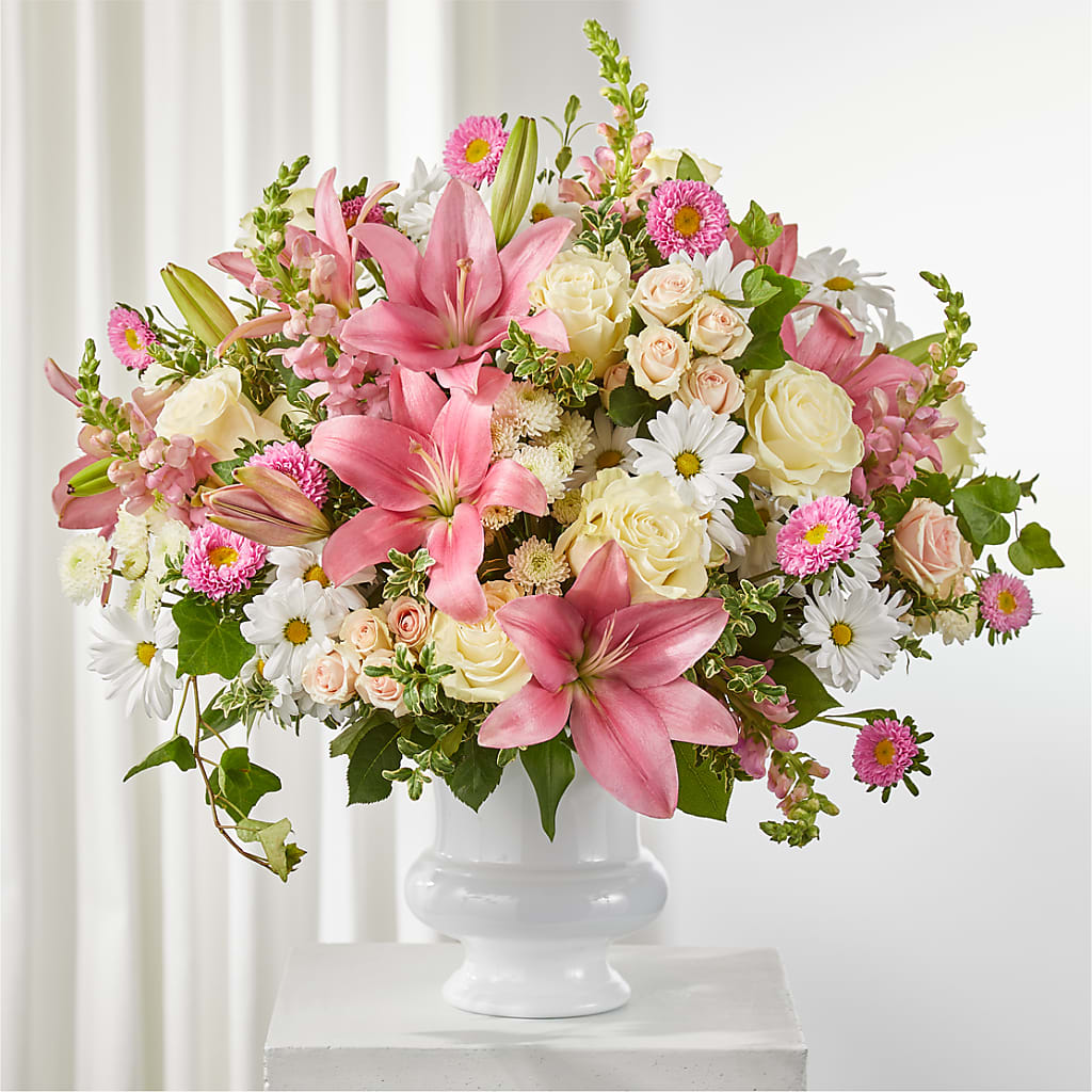 Empathetic Blooms Urn Arrangement – Hawes Florist Llc, Maynard MA