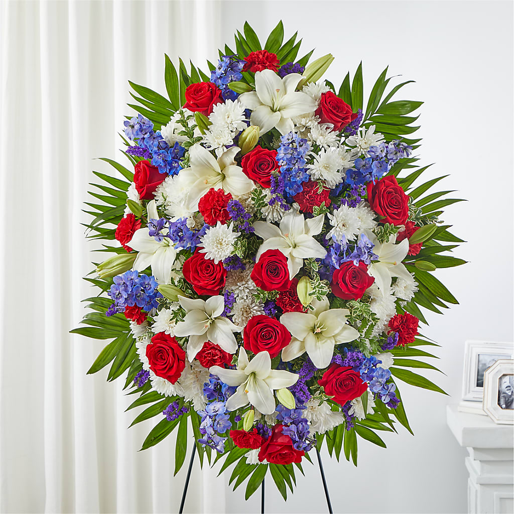 Cherished Service Standing Spray – Hawes Florist Llc, Maynard MA