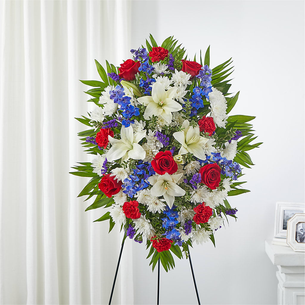 Cherished Service Standing Spray – Hawes Florist Llc, Maynard MA
