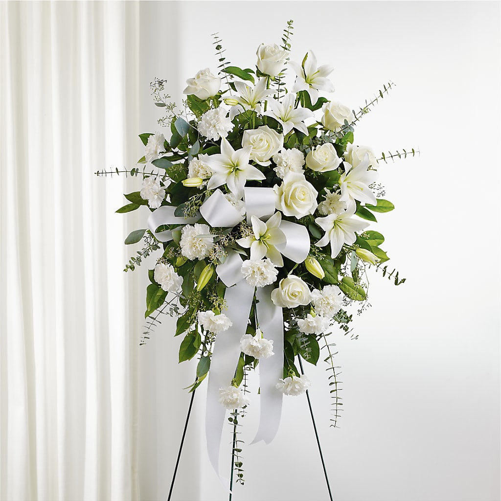 With Care Standing Spray – Hawes Florist Llc, Maynard MA