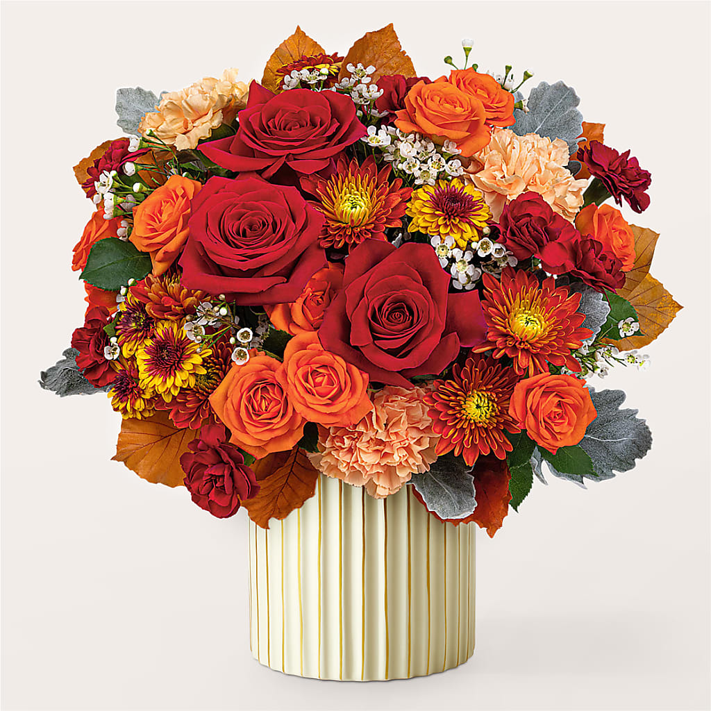 Merlot Bouquet with Ivory Vase – Hawes Florist Llc, Maynard MA