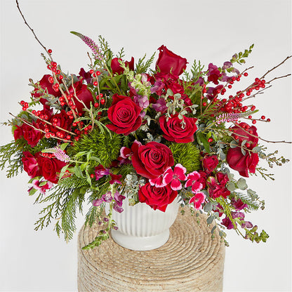 Big Red Bow Bouquet –  Hawes Florist Llc, Maynard MA