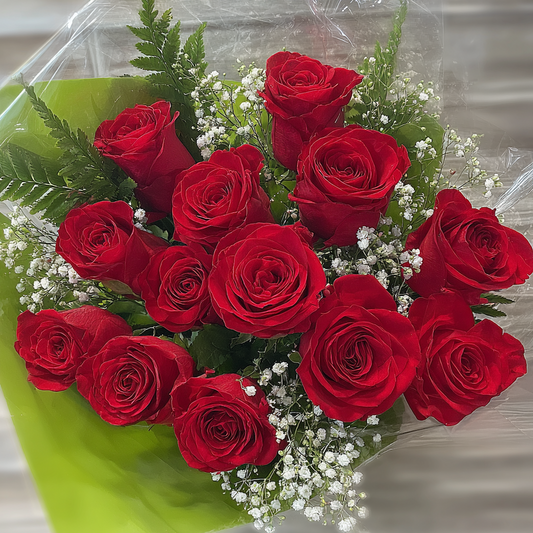 The Hawes Dozen Red Rose Bouquet