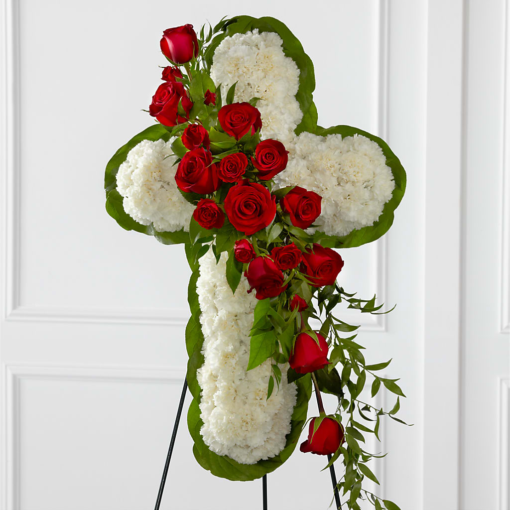 Floral Cross Easel –  Hawes Florist Llc, Maynard MA