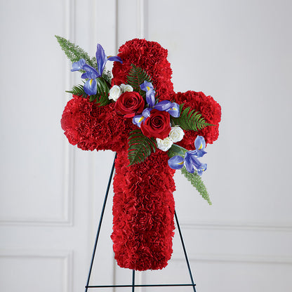 Faithful Hero Floral Cross –  Hawes Florist Llc, Maynard MA