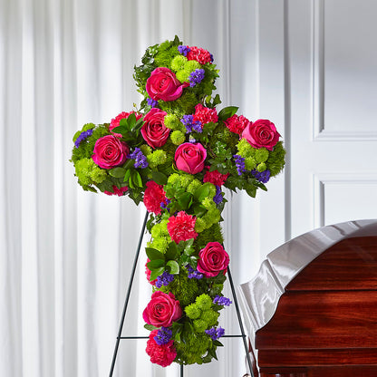 Tribute Rose Floral Cross –  Hawes Florist Llc, Maynard MA