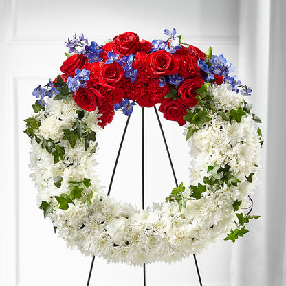 Patriotic Passion Wreath –  Hawes Florist Llc, Maynard MA
