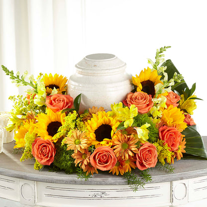 Faithful Sunflower Cremation Adornment –  Hawes Florist Llc, Maynard MA