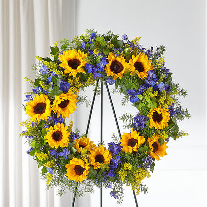 Bright Rays Wreath –  Hawes Florist Llc, Maynard MA