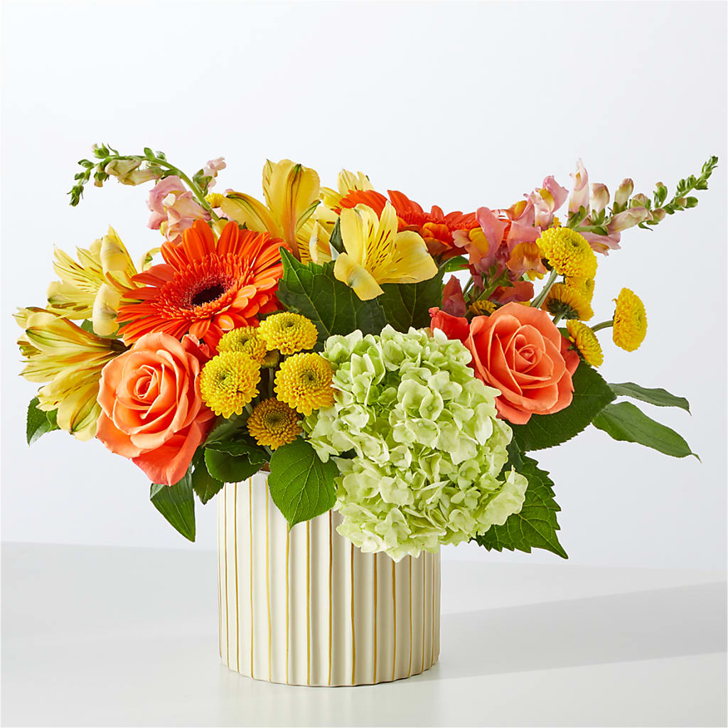 Autumn Sunshine Bouquet with Ivory Vase –  Hawes Florist Llc, Maynard MA