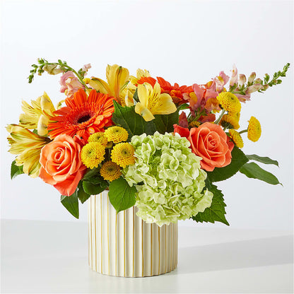 Autumn Sunshine Bouquet with Ivory Vase –  Hawes Florist Llc, Maynard MA