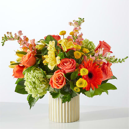 Autumn Sunshine Bouquet with Ivory Vase –  Hawes Florist Llc, Maynard MA