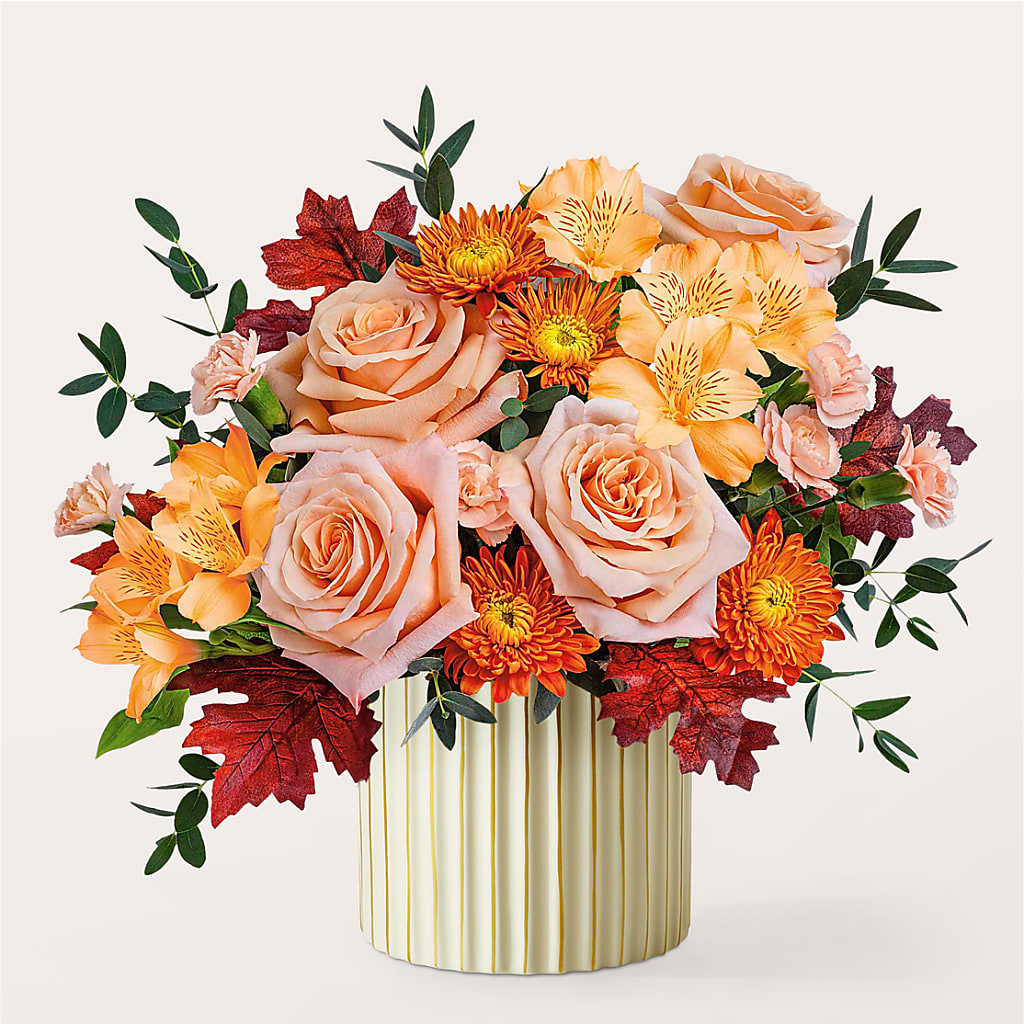 Spiced Latte Bouquet with Ivory Vase –  Hawes Florist Llc, Maynard MA