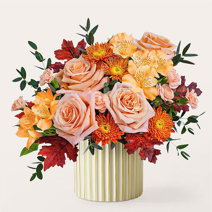 Spiced Latte Bouquet with Ivory Vase –  Hawes Florist Llc, Maynard MA