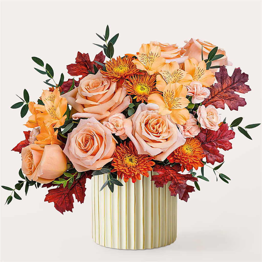 Spiced Latte Bouquet with Ivory Vase –  Hawes Florist Llc, Maynard MA