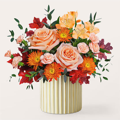 Spiced Latte Bouquet with Ivory Vase –  Hawes Florist Llc, Maynard MA