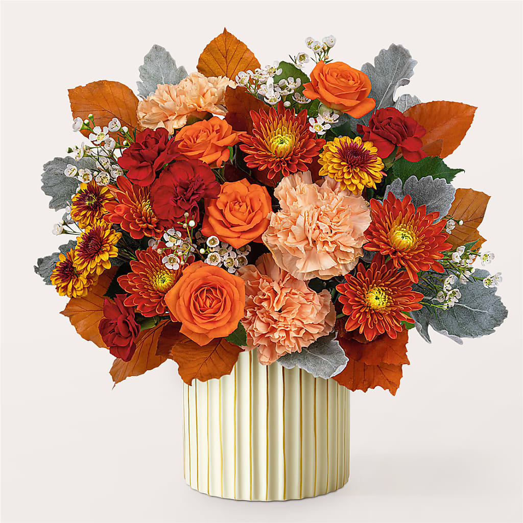 Merlot Bouquet with Ivory Vase –  Hawes Florist Llc, Maynard MA