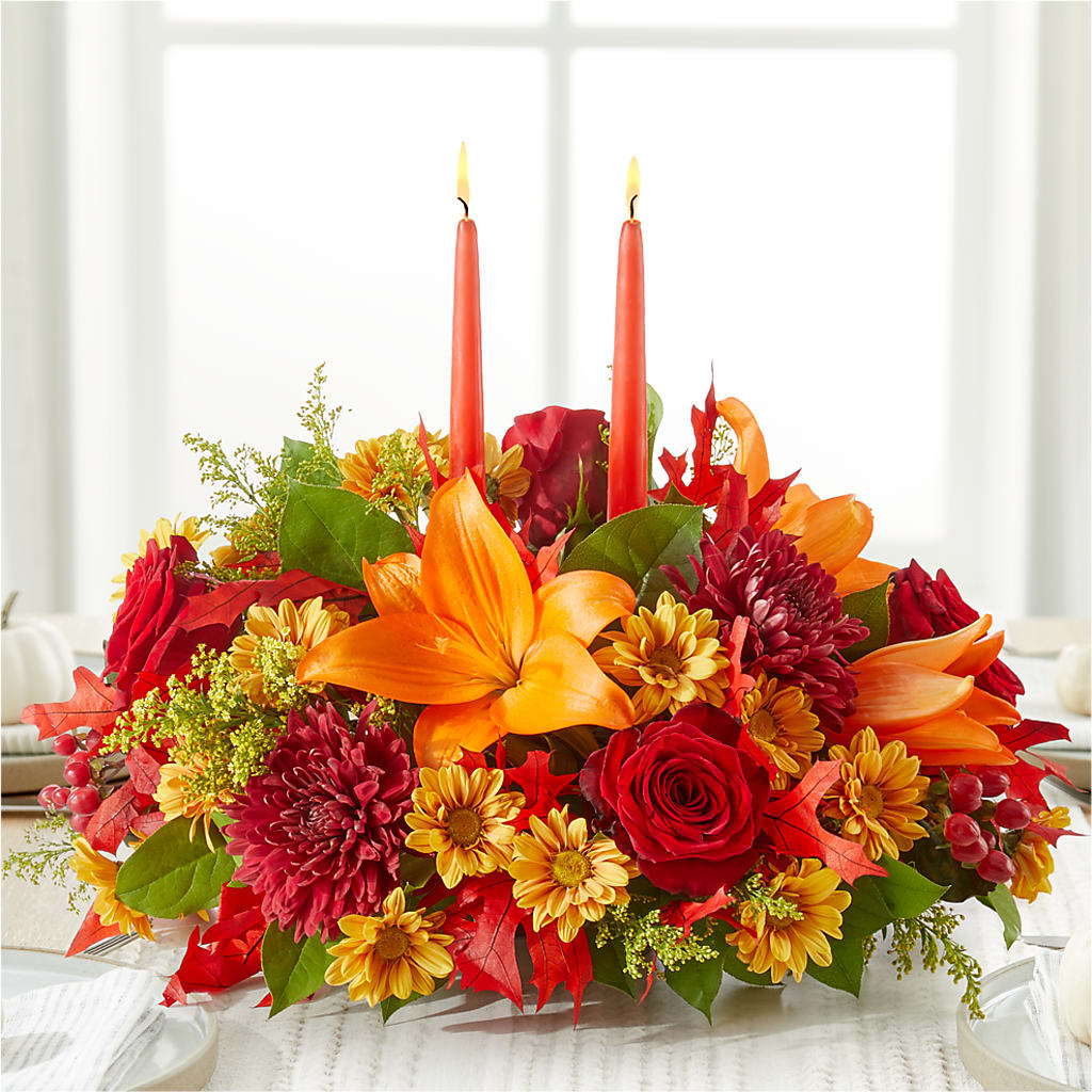Autumn's Embrace Centerpiece –  Hawes Florist Llc, Maynard MA