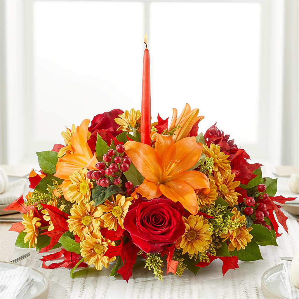 Autumn's Embrace Centerpiece –  Hawes Florist Llc, Maynard MA